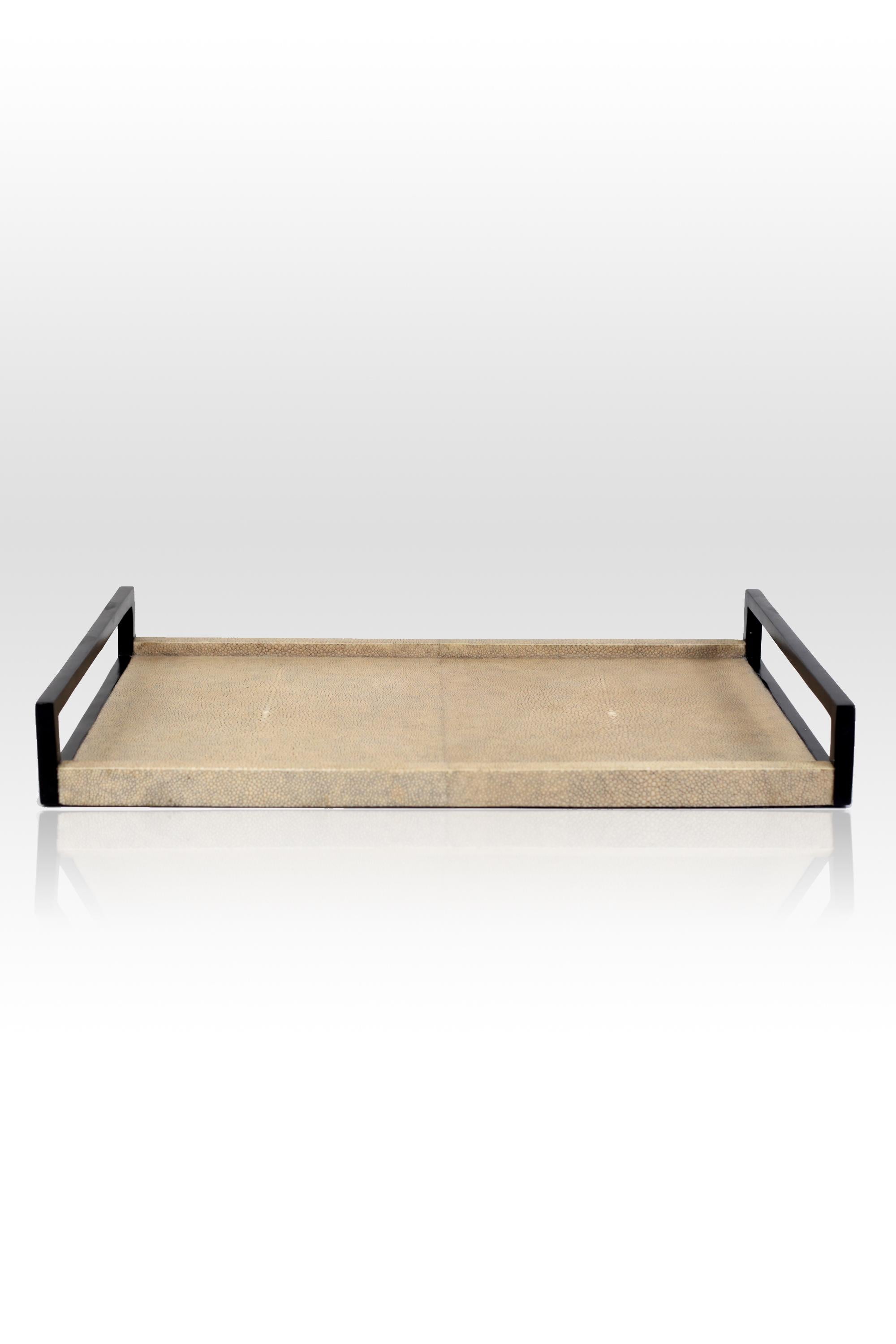 shagreen tray with handles