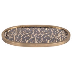 Shagreen Tray with Mix Inlay Pattern Including Shell and Brass by Kifu, Paris