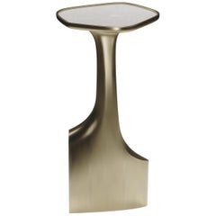 Shagreen Triptych Side Table with Bronze-Patina Brass Accents by R&Y Augousti