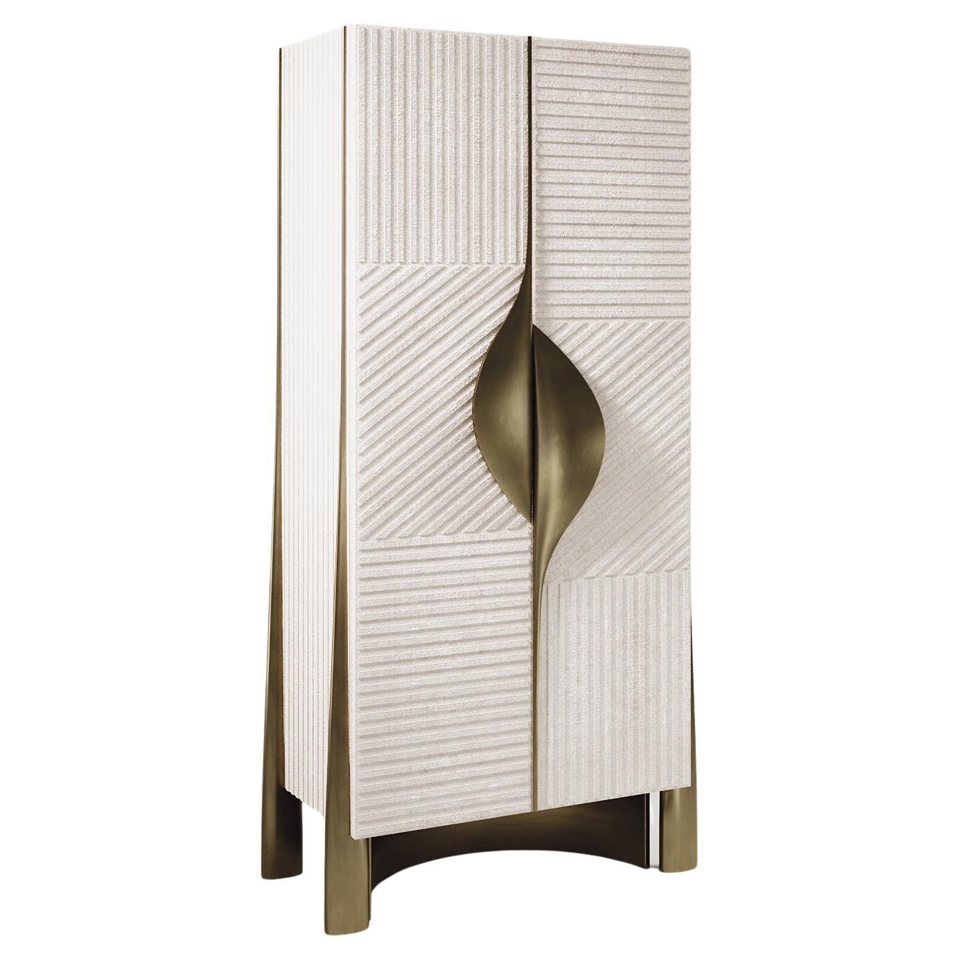 Shagreen Vanity Cabinet with Bronze-Patina Brass Details by R&Y Augousti