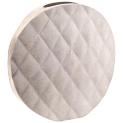 Shagreen Vase with Brass and Quilted Details by Kifu Paris