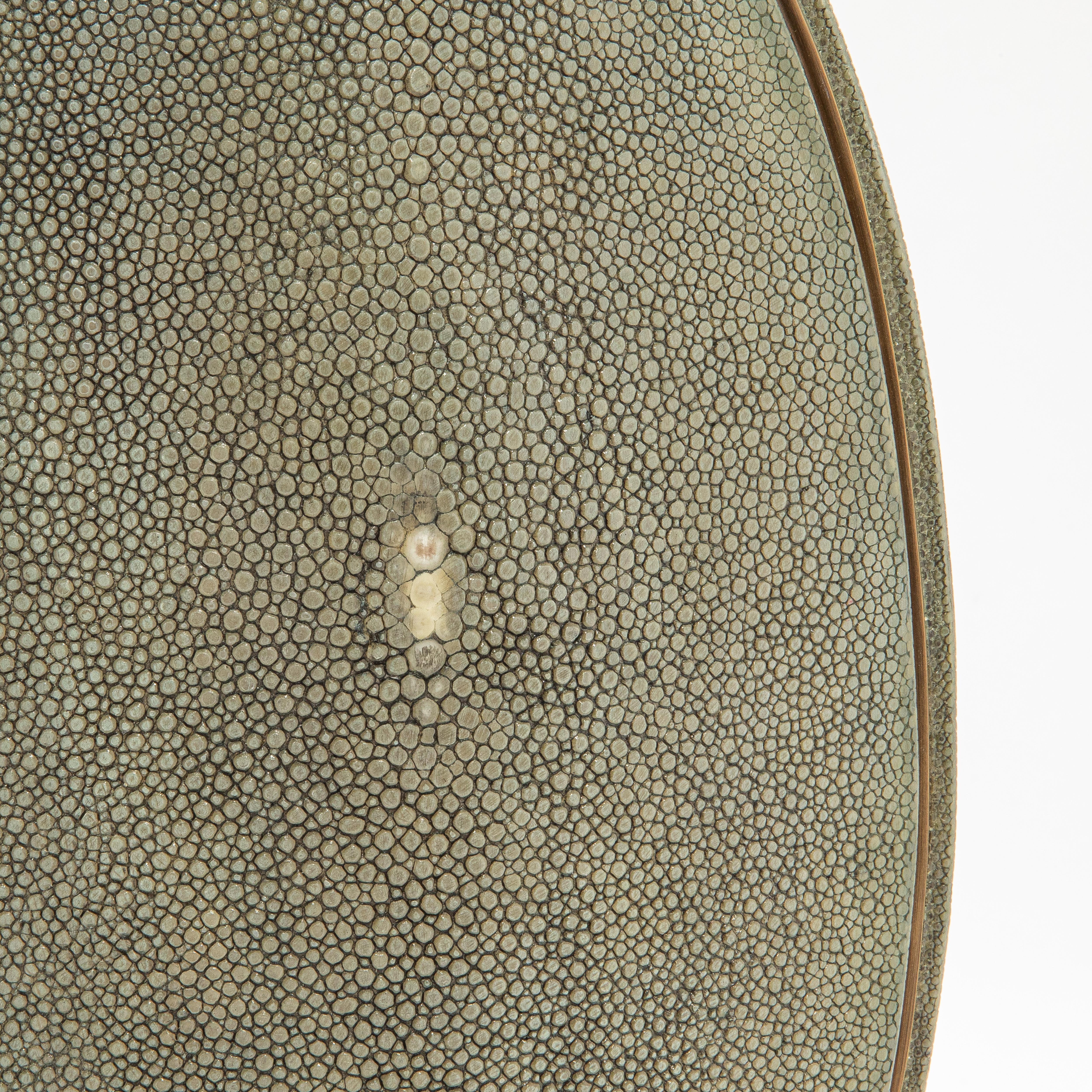 Jarrón de piel de zapa con detalles de latón de R & Y Augousti en venta 2