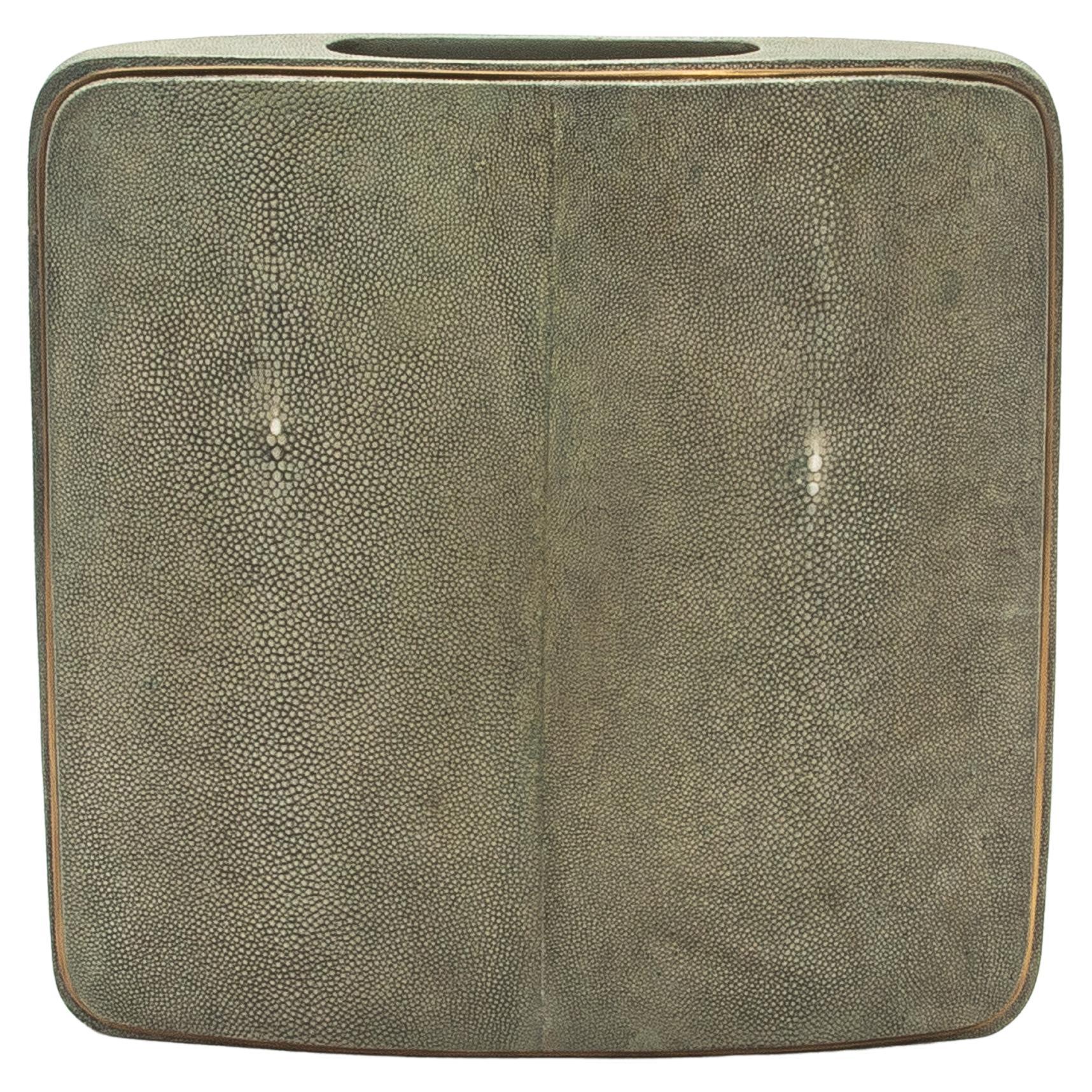 Shagreen Vase with Brass Details by R&Y Augousti
