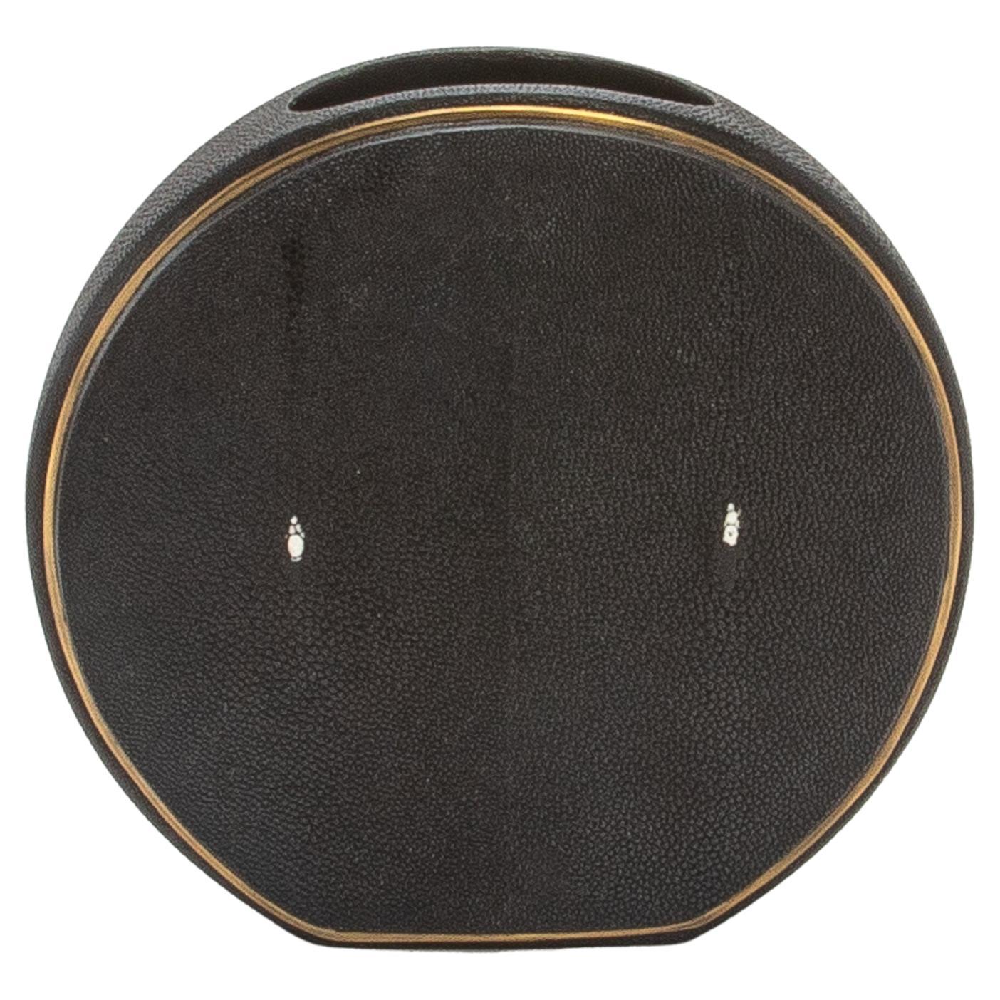 Shagreen Vase with Brass Details by R&Y Augousti
