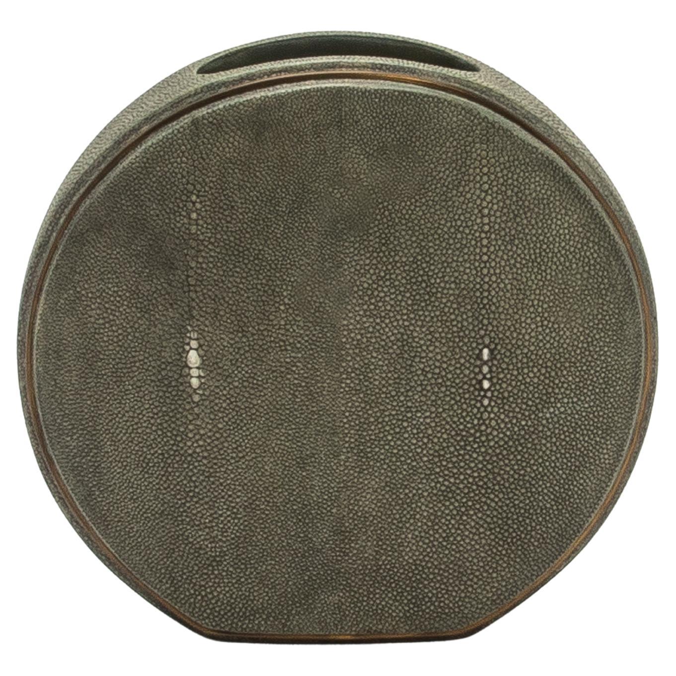 Shagreen Vase with Brass Details by R&Y Augousti