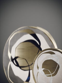 Shagreen-Vasen mit Stiftschale und Bronze-Patina-Messingdetails von R&Y Augousti