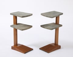 Shagreen & Walnut End Tables, France 1930's