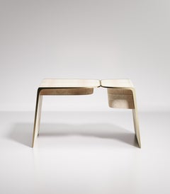 Shagreen Writing Desk with Bronze Patina Brass Details by Kifu Paris