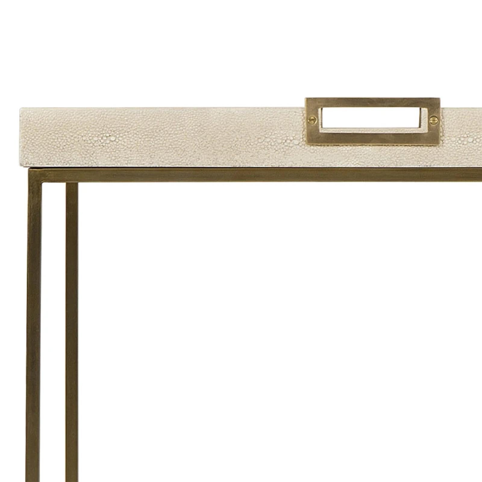 Contemporary Shagry Cream Side Table For Sale