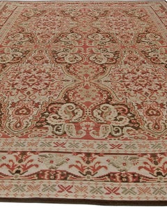 "Shah" Modern Bessarabian Floral Warm Tan Handmade Carpet by Doris Leslie Blau