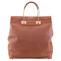 Shah ‘Slouch’ Tote Cognac Perforated Leather Handbag
