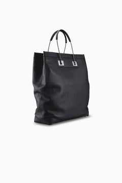 Shah ‘Slouch’ Tote Handbag Jet Black Perforated Leather