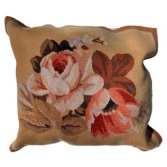 Vintage Shahkar Floral French Provincial Needlepoint Square Pillow
