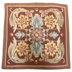 Taie d'oreiller carrée Shahkar Light Brown French Provincial Needlepoint