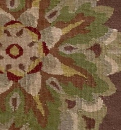 Shahkar Light Brown French Provincial Square Needlepoint Pillow Case