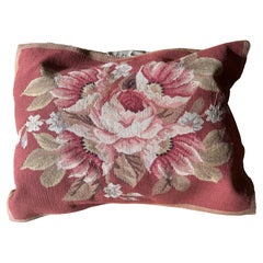 SHAHKAR Vintage French Provincial Needlepoint Aubusson Style Tapestry Pillow