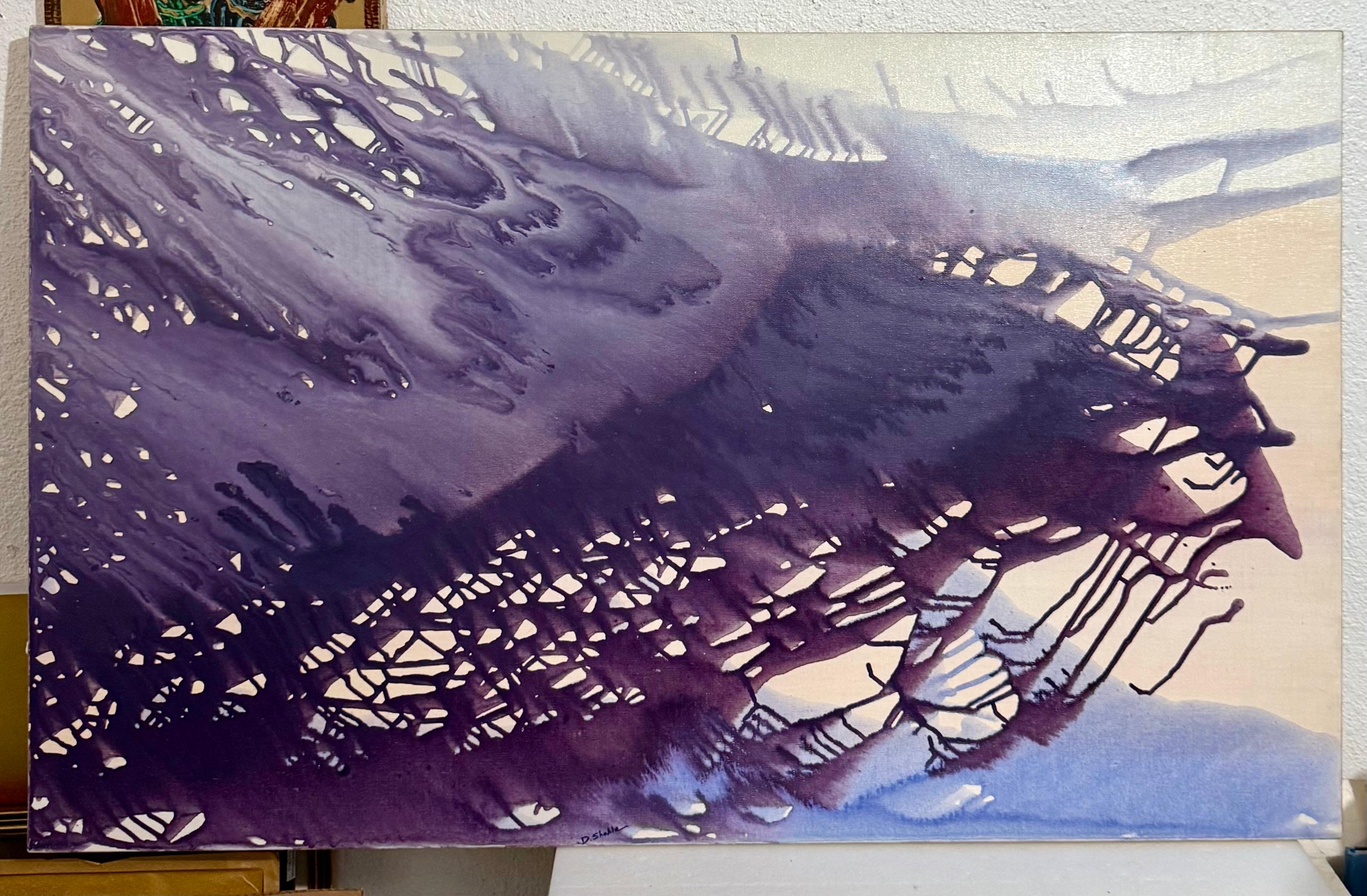 Large Abstract Painting French Iranian Shahla Dadsetan Plongee Dans Ma Pensee For Sale 2