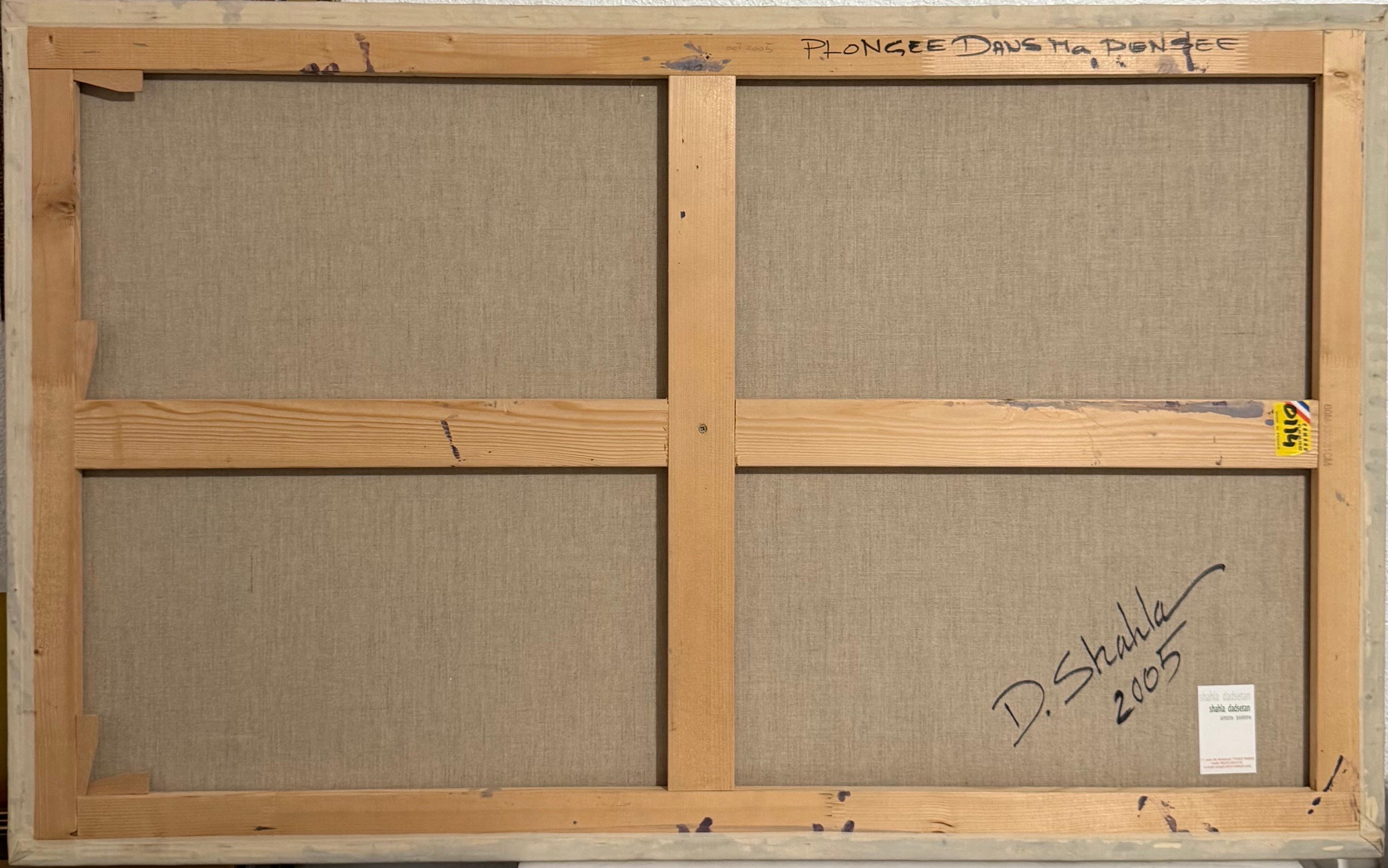 Large Abstract Painting French Iranian Shahla Dadsetan Plongee Dans Ma Pensee For Sale 8