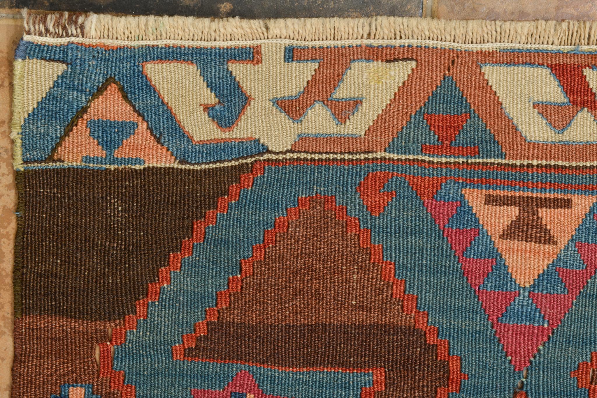 Shahsavan Corredor Kilim Pequeño Antiguo en Excelente estado para la venta en Alessandria, Piemonte