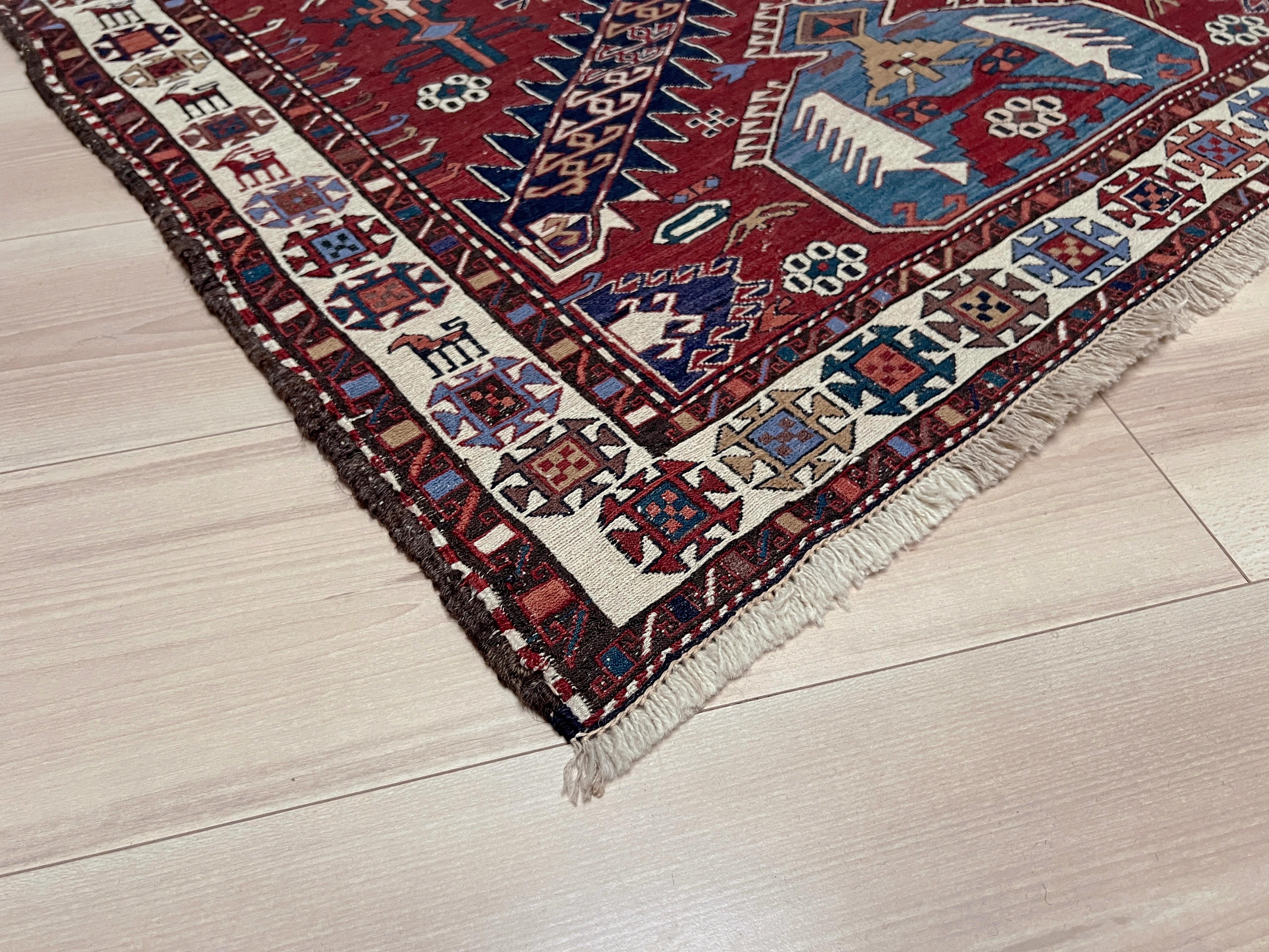 Shahsavan Soumak - Alfombra Persa Vintage de Tejido Plano / Arte de Pared (3'x5') - 1960s en venta 9