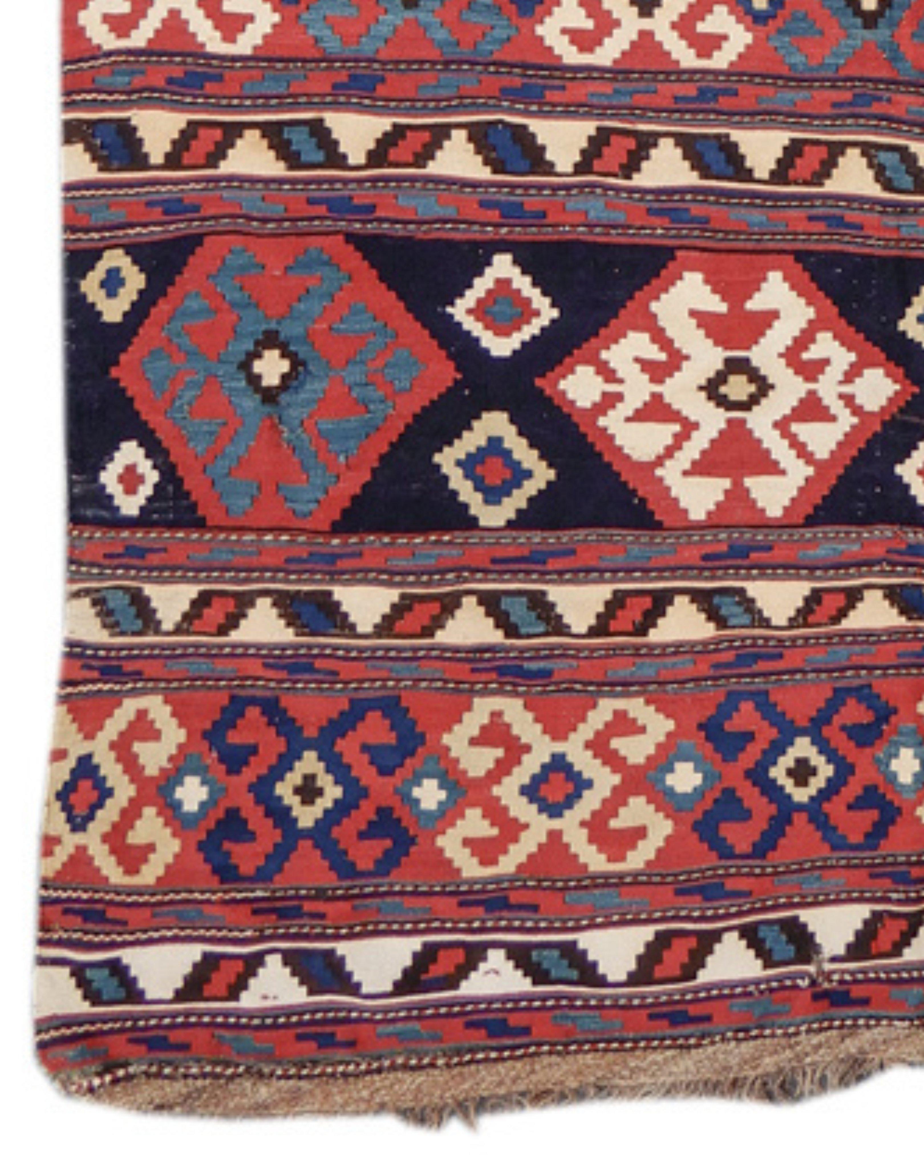Hand-Knotted Shahsevan Kilim Rug, Late 19th Century For Sale