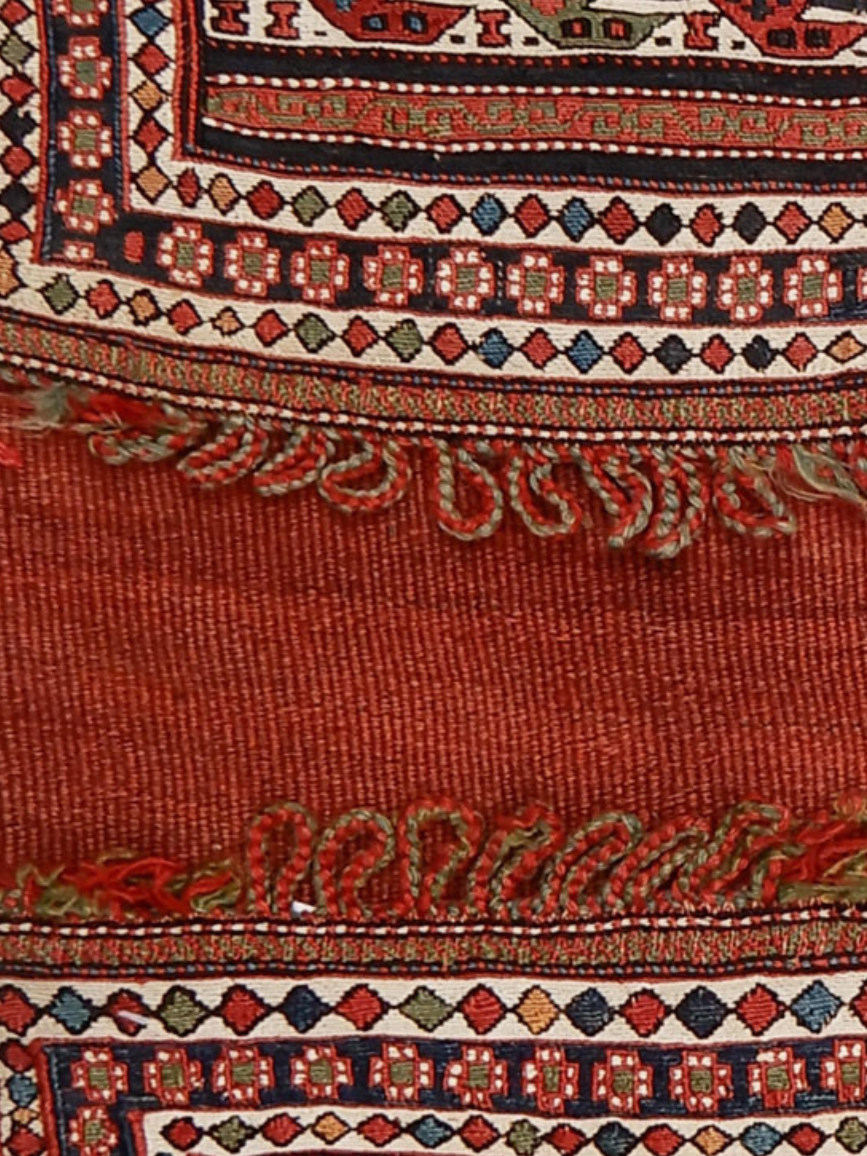 Hand-Knotted Shahsevan Sumak Khorjin Saddlebag, Late 19th Century For Sale