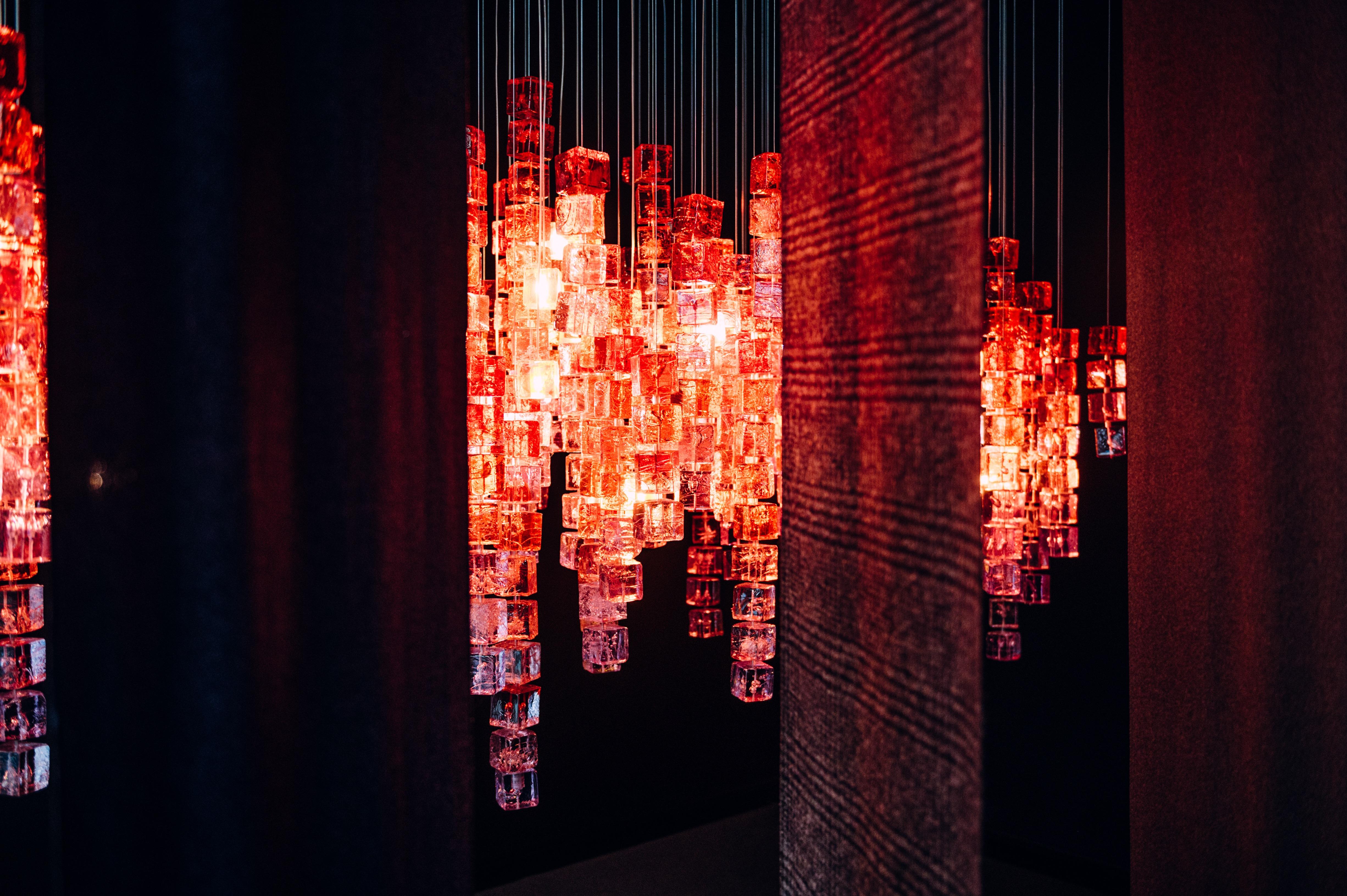 Shake Chandelier in Shades of Red and Pink Resin by Jacopo Foggini For Sale 6