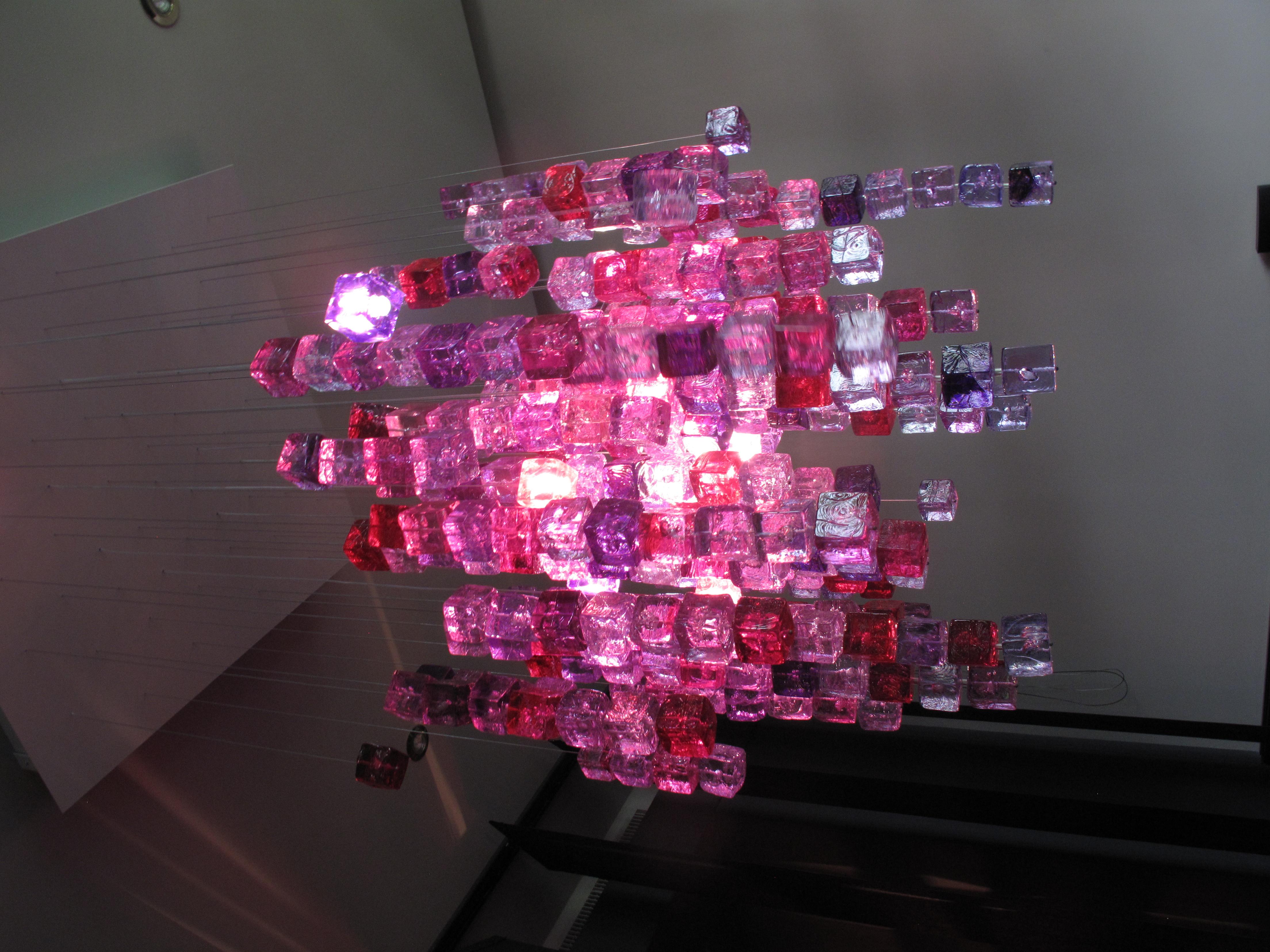 Contemporary Shake Chandelier in Shades of Red and Pink Resin by Jacopo Foggini For Sale