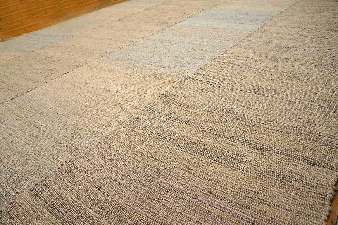 Contemporary Handwoven Wool Shaker Style Flat Weave Carpet  10' 0