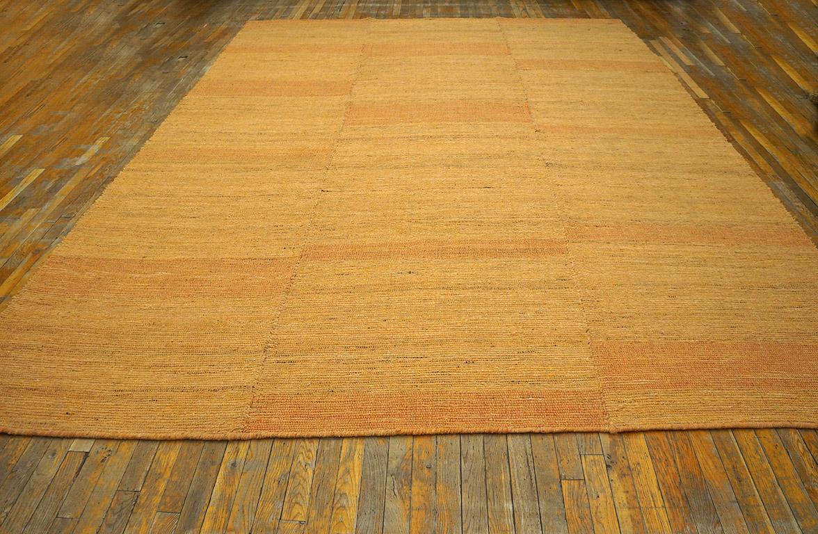 Contemporary Handwoven Wool Shaker Style Flat Weave Carpet 10'0