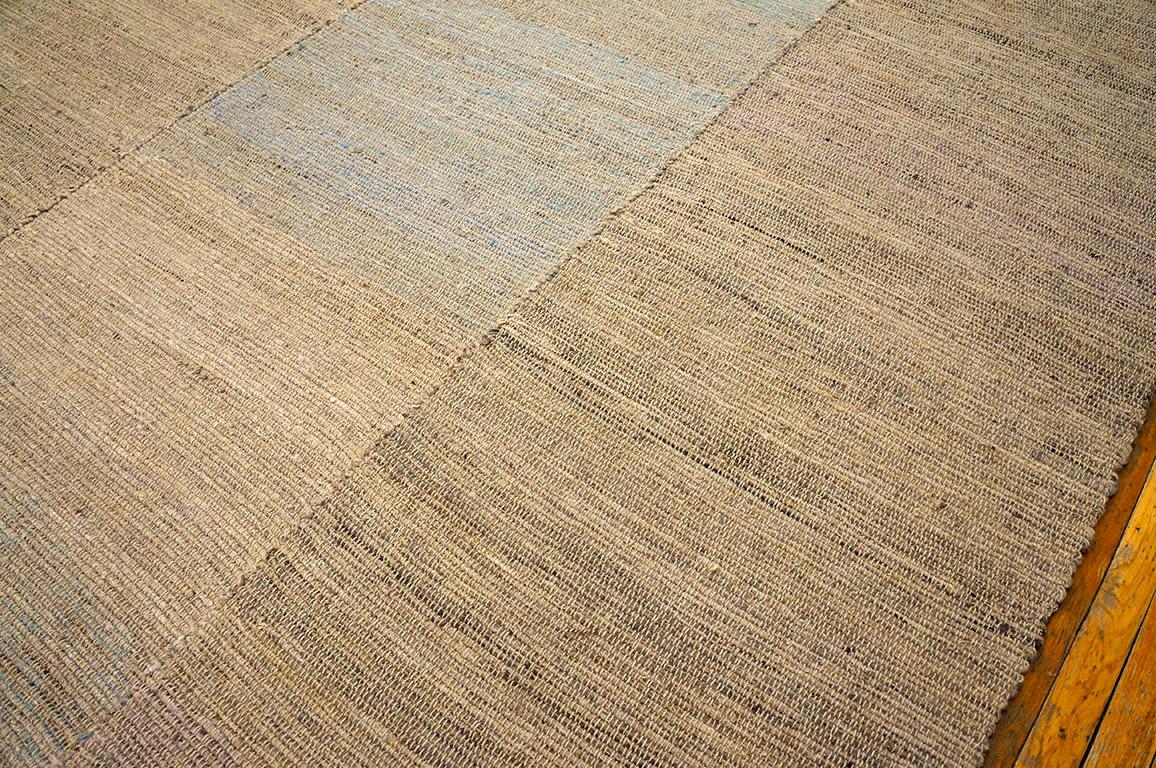 Contemporary Handwoven Wool Shaker Style Flat Weave Carpet  10' 0