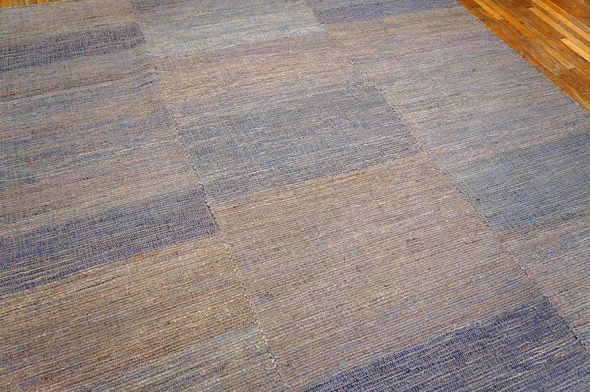 Wool Contemporary Shaker Style Flat Weave Carpet  ( 10' 2