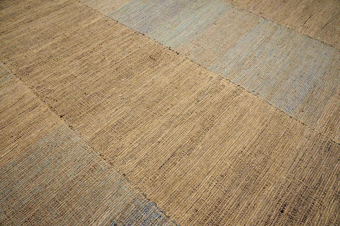 Contemporary Handwoven Wool Shaker Style Flat Weave Carpet 10' 3