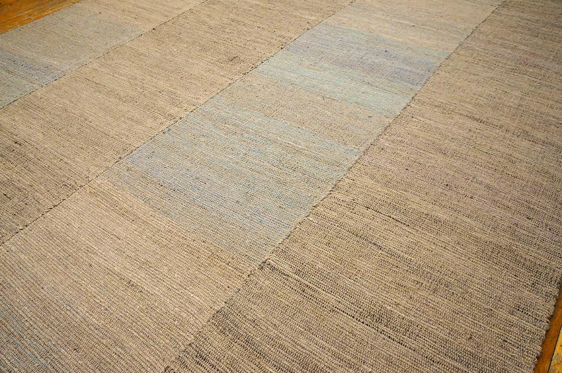 Contemporary Handwoven Wool Shaker Style Flat Weave Carpet 10' 3