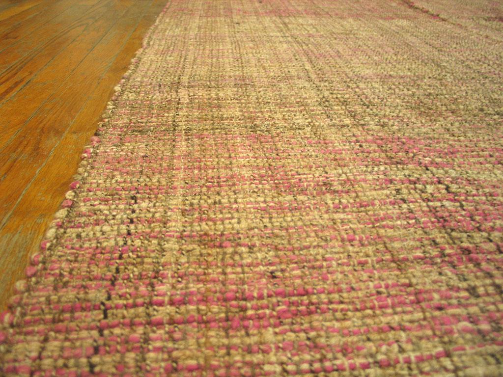 Indian Contemporary Handwoven Wool Shaker Style Flat Weave Carpet ( 10'6