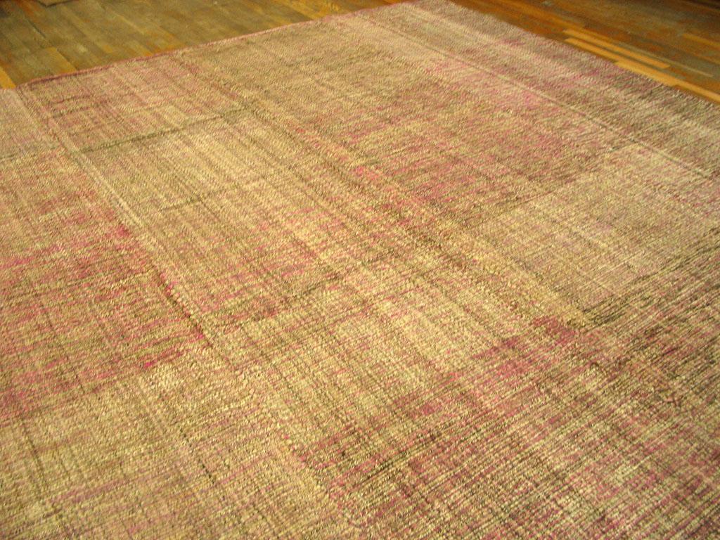 Hand-Woven Contemporary Handwoven Wool Shaker Style Flat Weave Carpet ( 10'6