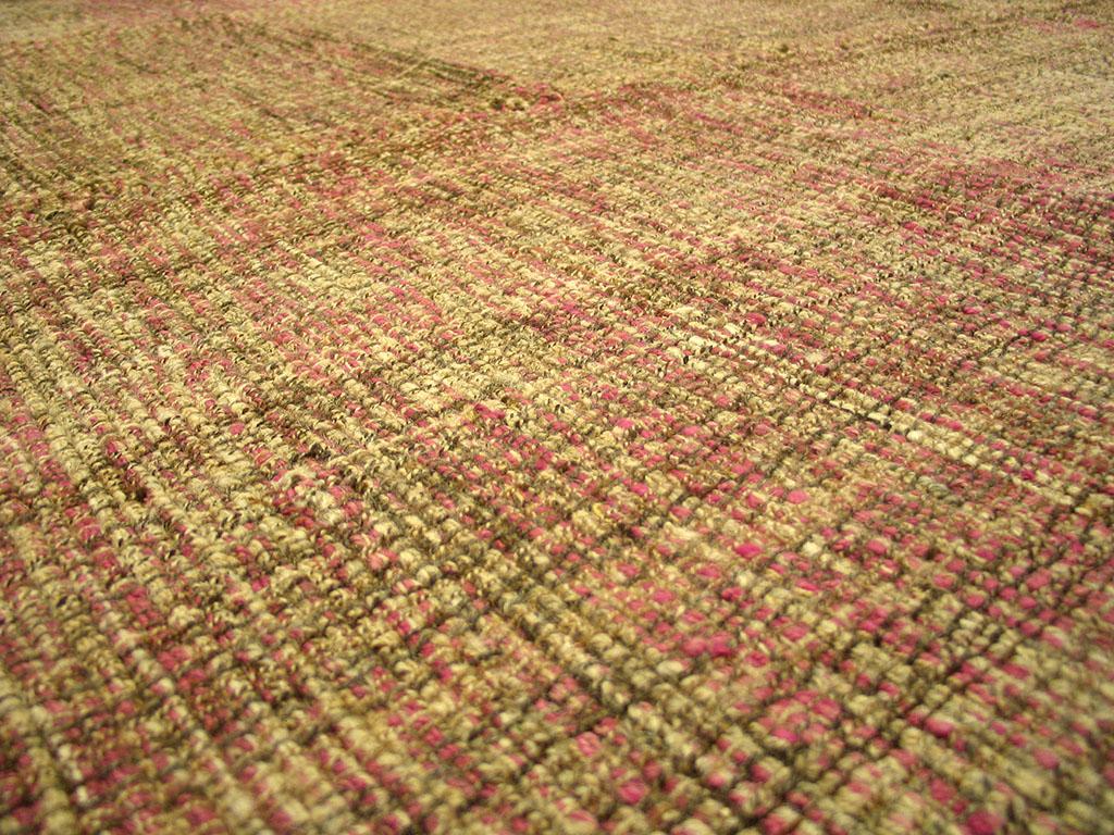 Contemporary Handwoven Wool Shaker Style Flat Weave Carpet ( 10'6