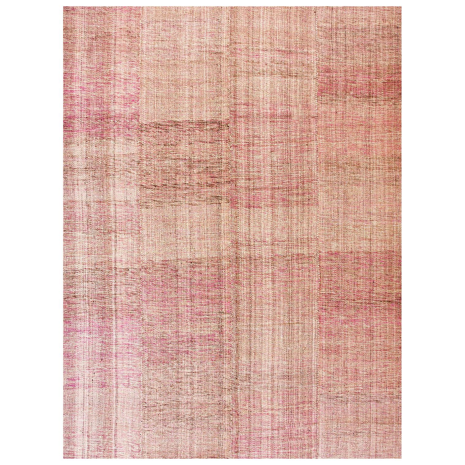 Tapis contemporain en laine tissée à la main de style Shaker à tissage plat (27,56 cm x 35,56 cm)