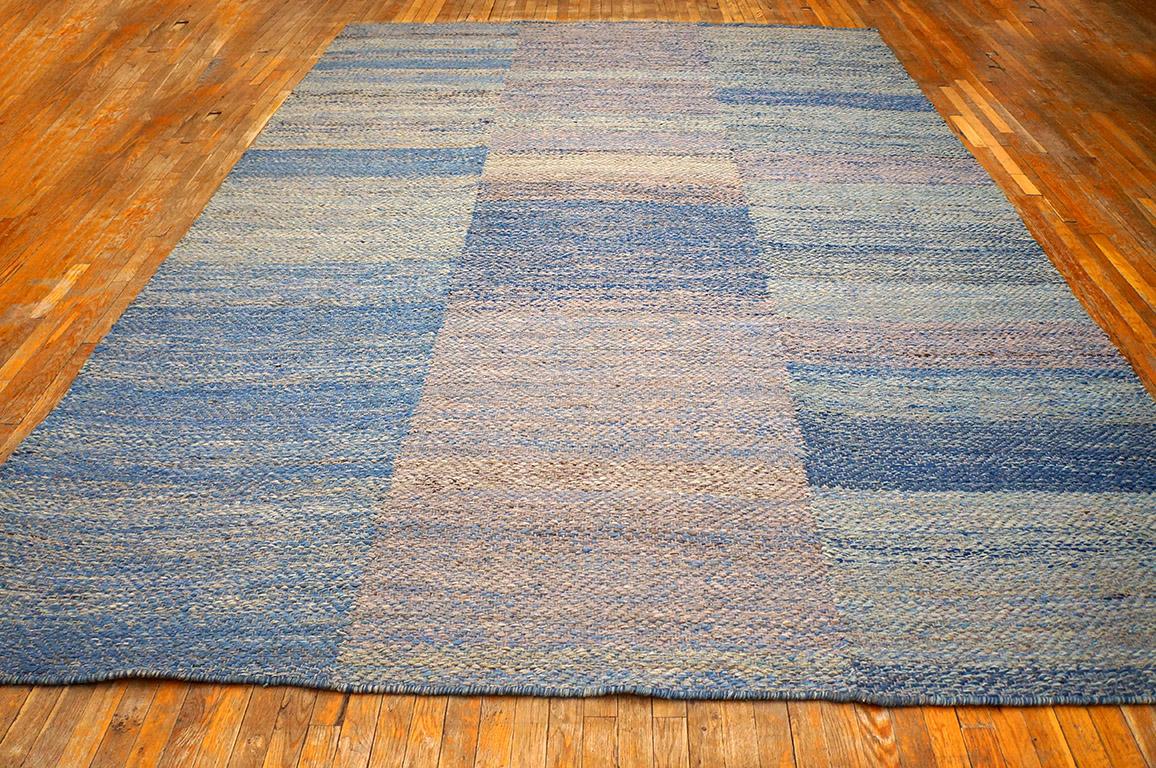 Contemporary Handwoven Wool Shaker Style Flat Weave Carpet8'11