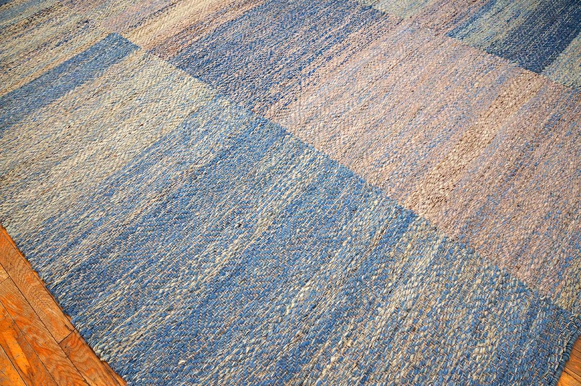 Indian Contemporary Handwoven Wool Shaker Style Flat Weave Carpet 8' 11