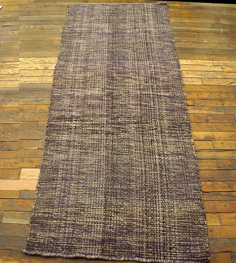 Contemporary Handwoven Wool Shaker Style Flat Weave Carpet 8'4
