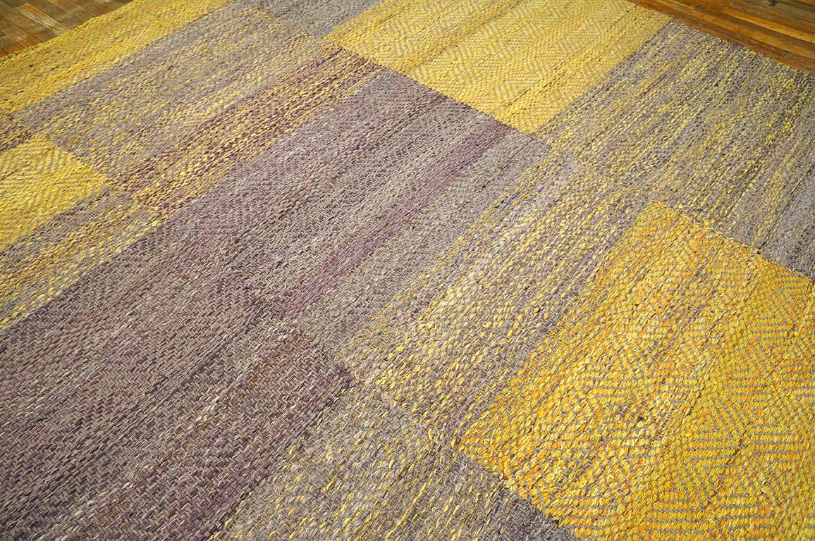 Contemporary Handwoven Wool Shaker Style Flat Weave Carpet (8'9