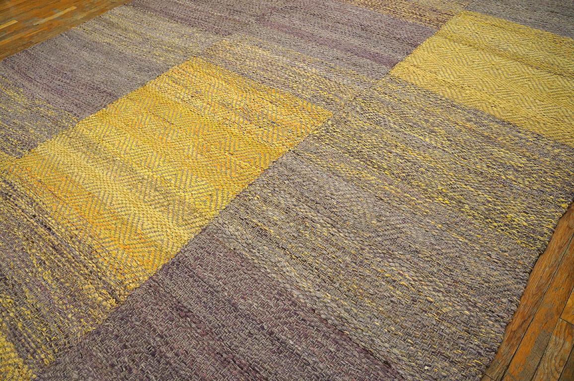Contemporary Handwoven Wool Shaker Style Flat Weave Carpet (8'9