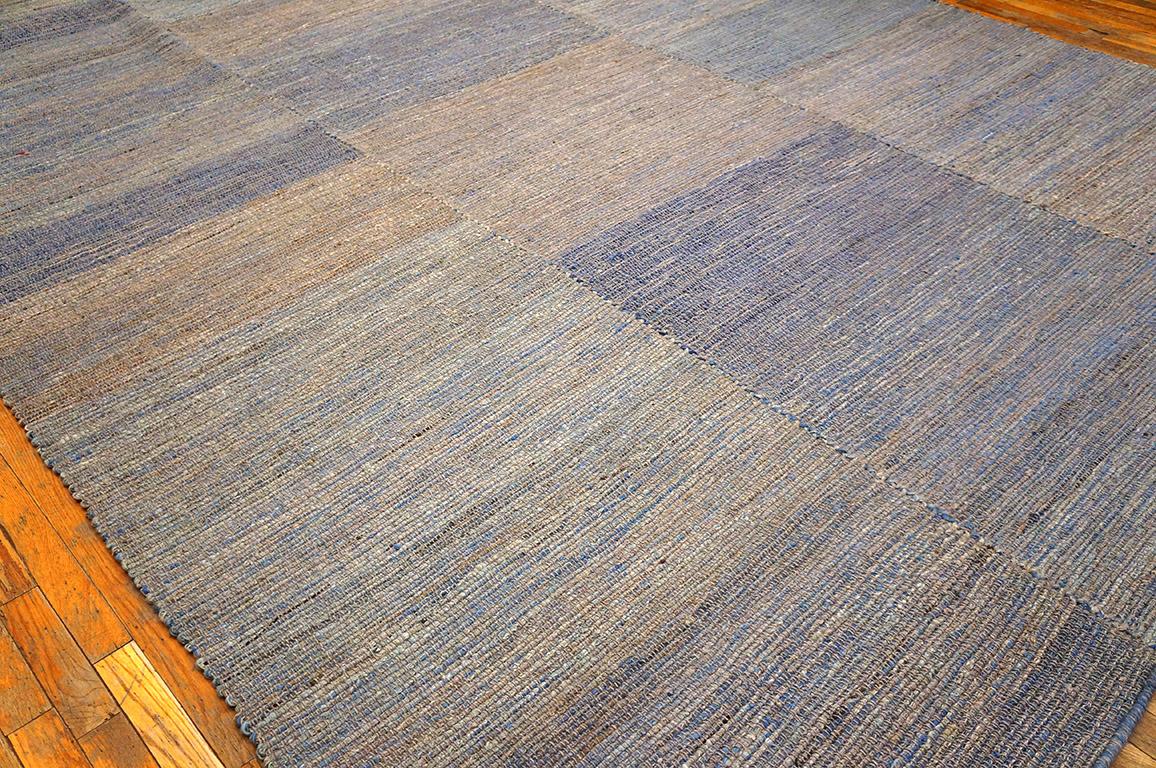 Contemporary Handwoven Wool Shaker Style Flat Weave Carpet 9' 0