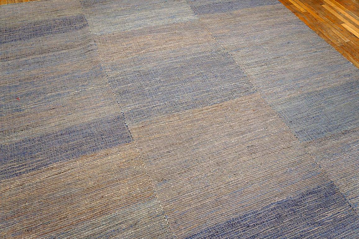 Contemporary Handwoven Wool Shaker Style Flat Weave Carpet 9' 0