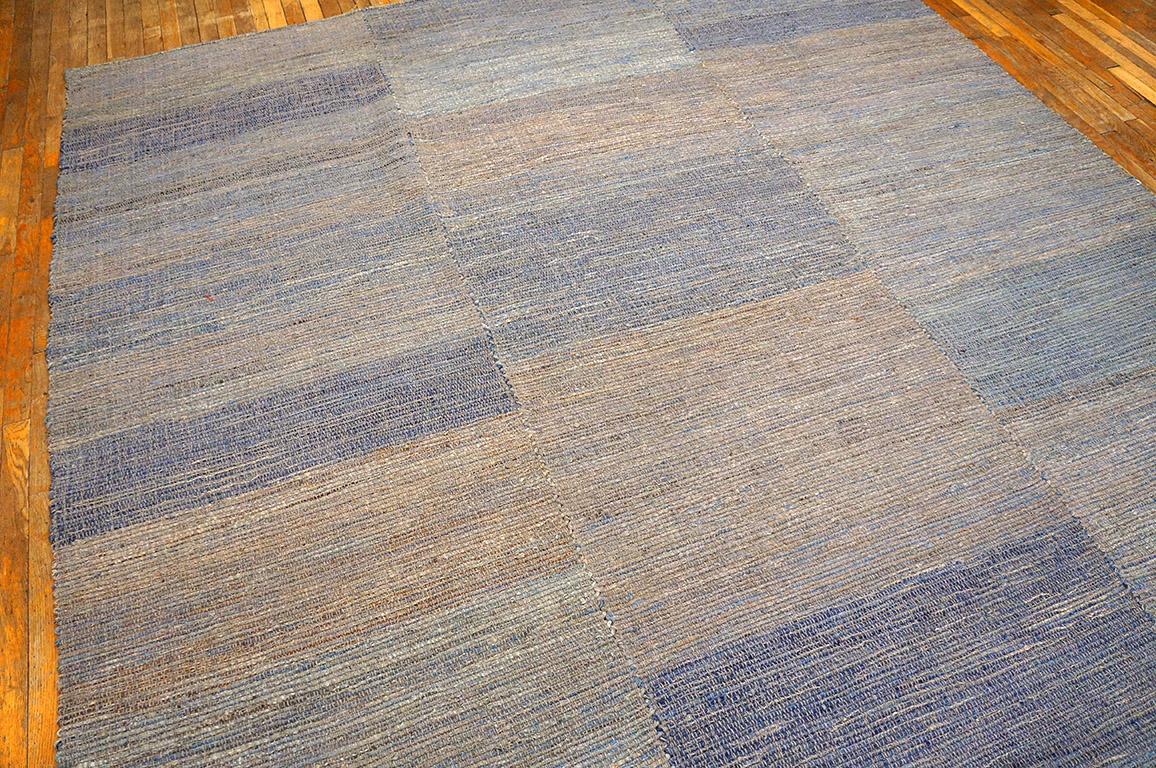 Contemporary Handwoven Wool Shaker Style Flat Weave Carpet 9' 0