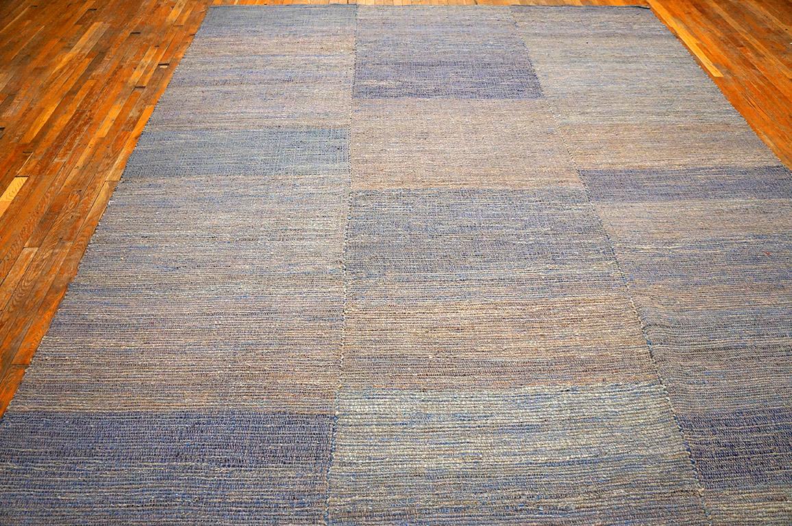 Contemporary Handwoven Wool Shaker Style Flat Weave Carpet 9' 0