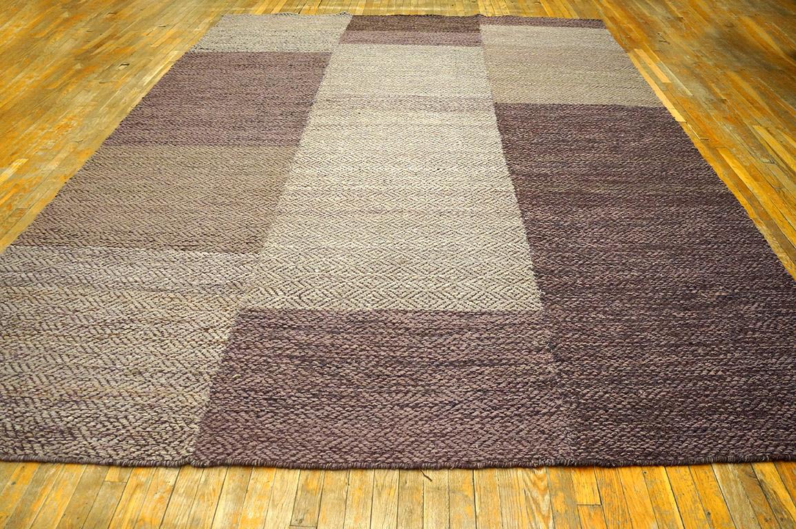 Tapis contemporain en laine tissée à la main, style Shaker Style, à armure plate
9'0