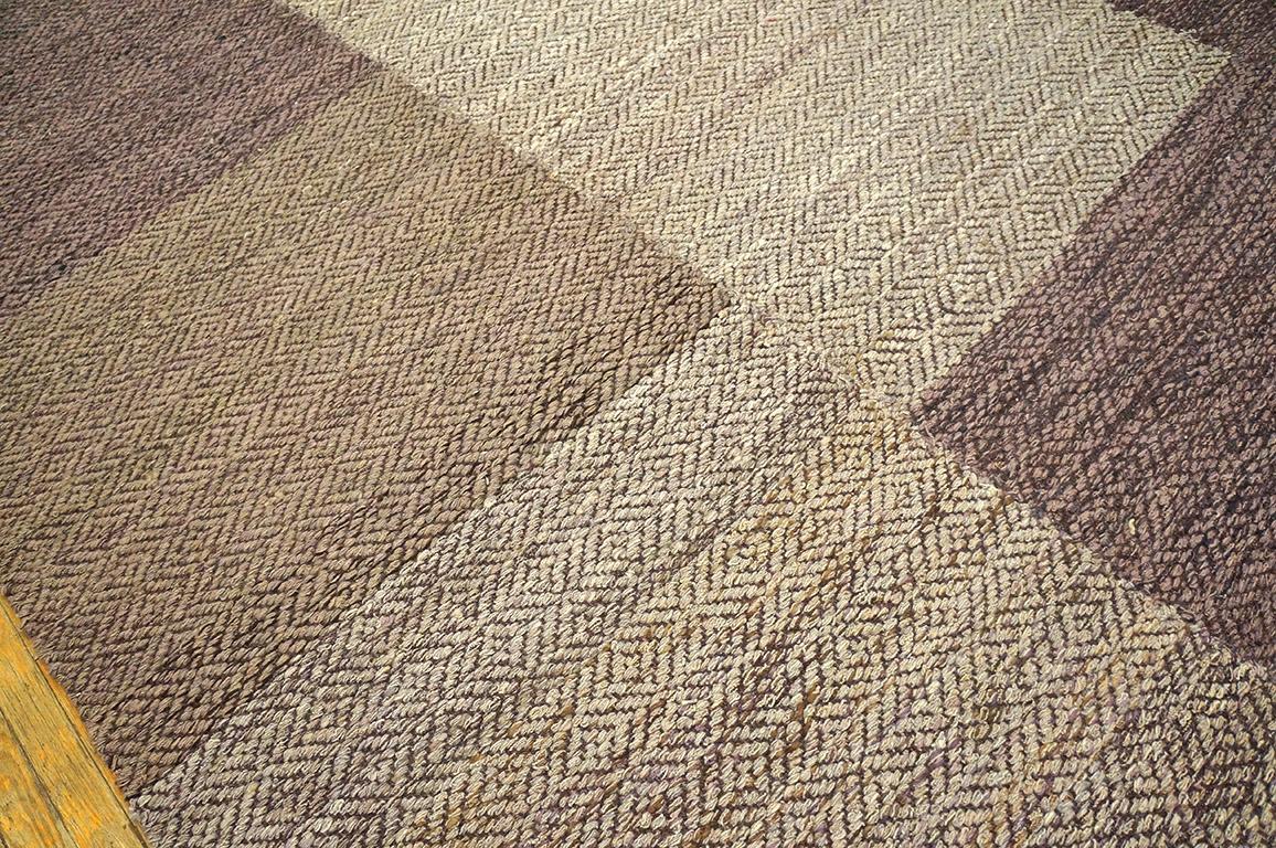Contemporary Handwoven Wool Shaker Style Flat Weave Carpet 9' 0