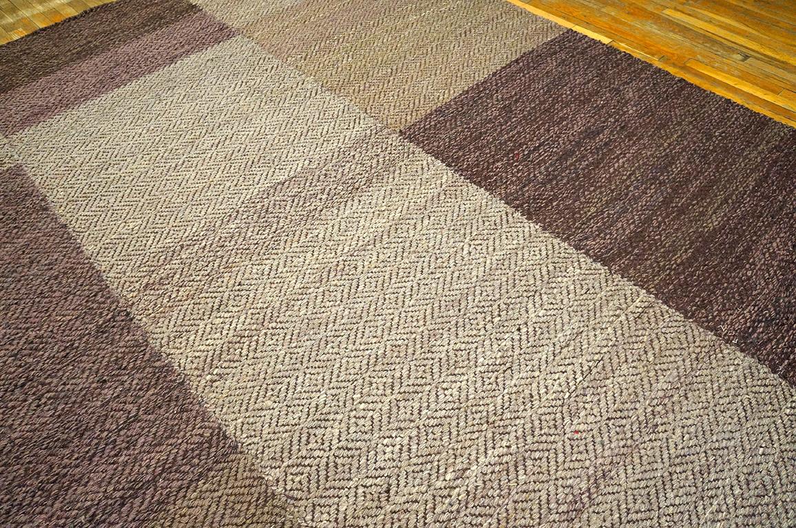 Contemporary Handwoven Wool Shaker Style Flat Weave Carpet 9' 0